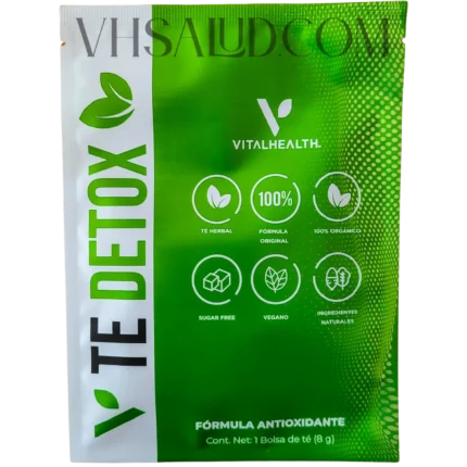 Bolsa de té detox V-TE DETOX de VitalHealth, mezcla herbal para desintoxicación natural