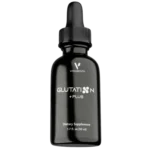 Frasco de suplemento Glutation Plus de Vital Health con gotero dosificador.