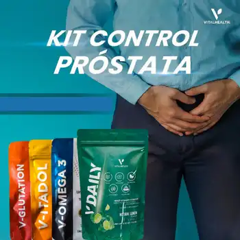 Kit Control Próstata VitalHealth con V-Glutation, V-Itadol, V-Omega 3 y V-Daily