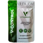 Paquete de V-Control VitalHealth con espirulina, nopal y tejocote para control de apetito y metabolismo.