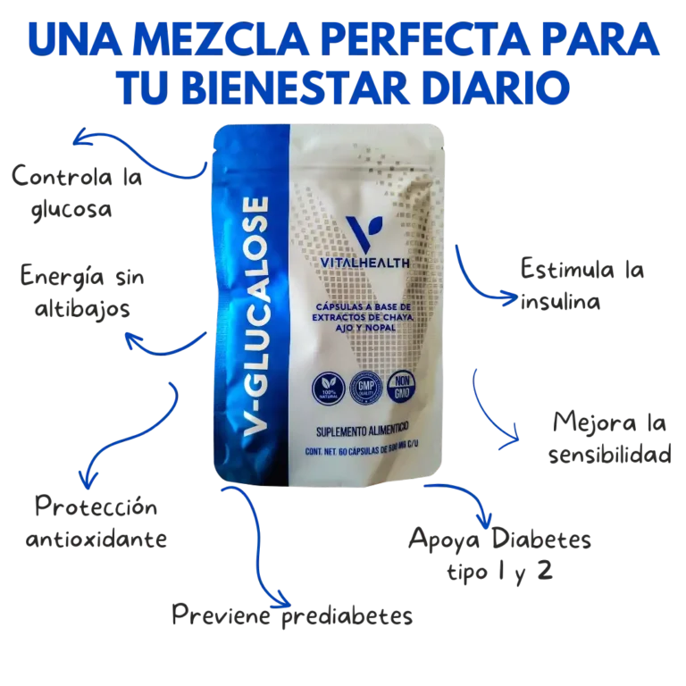 Beneficios del suplemento V-Glucalose de VitalHealth para el control de glucosa y prediabetes