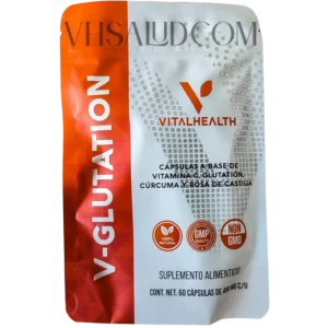 Suplemento V-Glutation con vitamina C, cúrcuma y rosa de castilla para defensas y piel