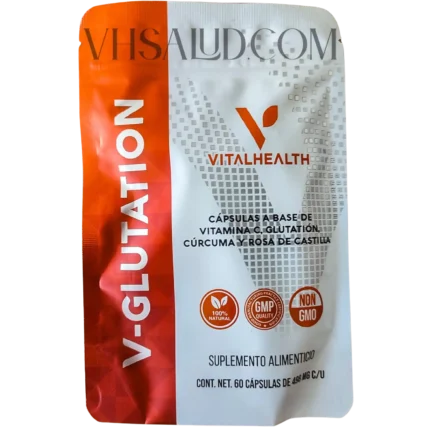 Suplemento V-Glutation con vitamina C, cúrcuma y rosa de castilla para defensas y piel
