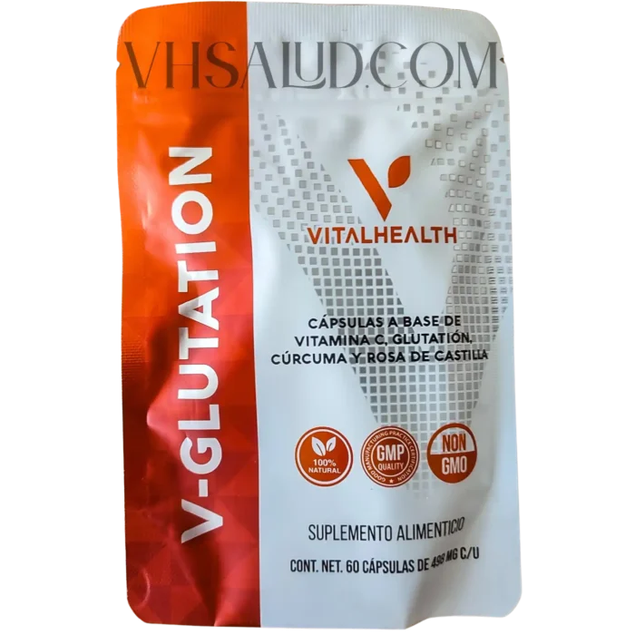 Suplemento V-Glutation con vitamina C, cúrcuma y rosa de castilla para defensas y piel