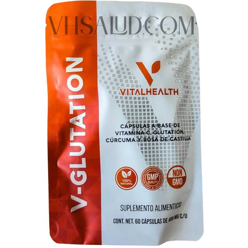 Suplemento V-Glutation con vitamina C, cúrcuma y rosa de castilla para defensas y piel