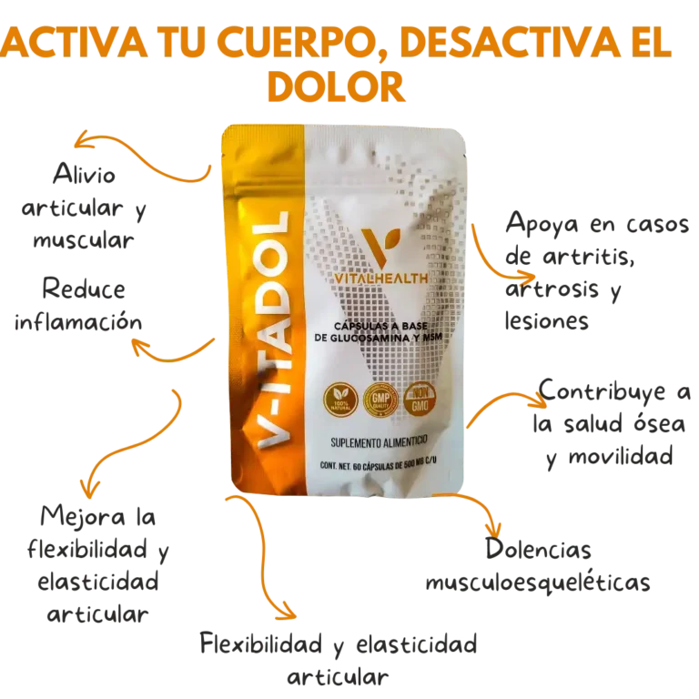 Beneficios del suplemento V-Itadol para articulaciones, músculos y movilidad
