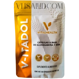 Empaque de V-Itadol VitalHealth con glucosamina y MSM para articulaciones