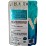 Etiqueta trasera del suplemento V-Italay de Vital Health con información nutrimental, ingredientes y modo de uso