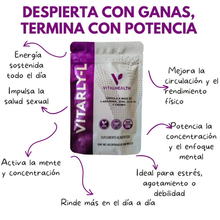 Beneficios de Vitarly-L: energía sostenida, salud sexual, enfoque mental y rendimiento físico