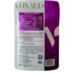 Etiqueta con ingredientes, modo de uso y tabla nutricional de Vitarly-L VitalHealth con L-arginina, zinc y coenzima Q10