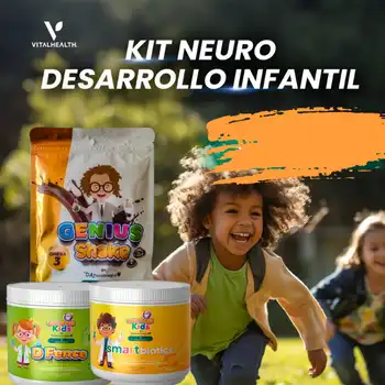 Kit Neurodesarrollo Infantil con Genius Shake, Smartbiotics Kids y D-Fence Kids de VitalHealth