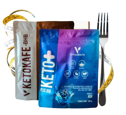 Kit Keto de VitalHealth con Ketokafe BHB y Keto Plus BHB para apoyo en dieta cetogénica