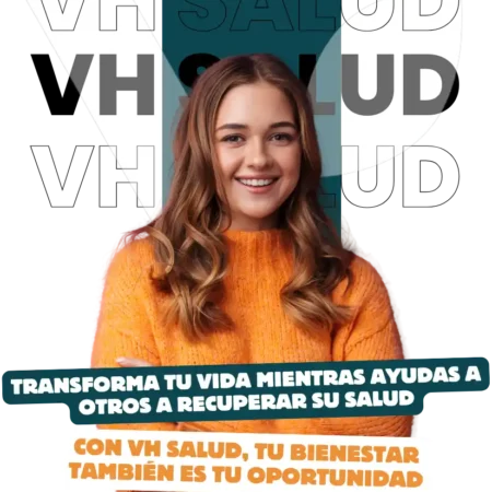Mujer sonriente representa a nuevos afiliados de VH Salud VitalHealth, promoviendo bienestar, crecimiento personal y oportunidad de negocio en salud.